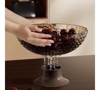 Moliuoly Luxury High Foot Fruit Bowl with Drainage Base Large Capacity Snack Tray Light, White