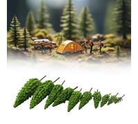 Moliuoly Model Christmas Trees Plastic 1:100 Scale for Model Railway Diorama Tabletop Terrain Design Bonsai Decoration Pack of 10 Height 4.8-16 cm Green