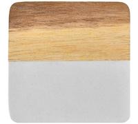 Moliuoly Natural Wood Marble Coaster Round Heat for Proof 230C Natural(A)