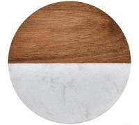 Moliuoly Natural Wood Marble Coaster Round Heat for Proof 230C Natural(C)
