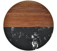 Moliuoly Natural Wood Marble Coaster Round Heat for Proof 230C Natural(D)