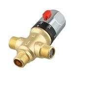 Moliuoly Thermostatic Mixing Valve Brass 1/2 BSP for Shower Temperature Control with Safety Button 35-45C Anti Scald for Bathroom Kitchen