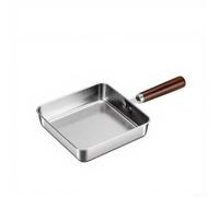 Moliuoly Wooden Handle Fry Pan 20cm Compact Egg Cooker(16cm Square)