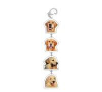 MOLKASIA Portable Acrylic Keychain Cartoon Animal Pendant Keyring Fashionable Couple Key Rings Bag Ornament for Pet Owners, 10.golden Retriever, as described