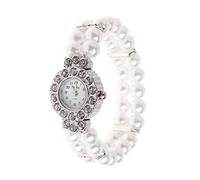 MOLKASIA Simulated Pearl Women Watch For Rhinestone Luxury Elegant Wrist Band Jewelry Gifts Lady Elastic Wristw, White-style 2, One Size