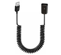 MOLKASIA USB 2.0 Male to Female Coiled Adapter Cable 1M/3.2Ft Spring Telescopic Extension Wire Cord for Charging