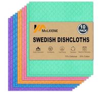 MoLKENE Swedish Dish Cloths - 10 Pack Reusable Kitchen Dishcloths - Ultra Absorbent Dish Towels for Washing Dishes - Cellulose Sponge Cloth Cleaning Rag - Assorted