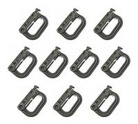 Molle Clip Tactical Multipurpose Small D-Ring Grimloc Locking Hanging Hook Tactical Link Snap Keychain Release for Molle Webbing (Set of 10)