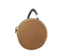 Molle Coin Purse, Tactical Mini Round Purse, Outdoor EDC Molle Pouch Wallet Mini Portable Key Card Case Bag Coin Purse with Tactics for Camping Hiking Cycling, khaki, M