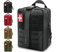 Molle Ifak Pouch Rip Away, Molle Tactical Medical Pouch, Empty First Aid Kit Bag for Duty Belt (1 Pack-Black)