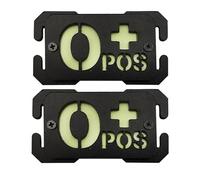 Molle Patch O+ Blood Type Luminous Medical Buckle Backpack Personalized Expansion Tactical Patches Suitable for Molle System 2PCS O+