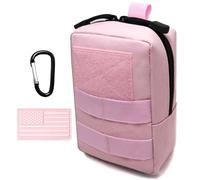 Molle Pouches, Tactical Molle Utility Pouch, Small Tactical Bag, Belt Pouch, Compact Water-Resistant EDC Pouch with Carabiners (Pale Pink)
