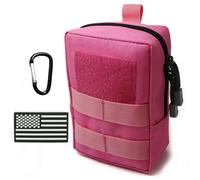 Molle Pouches, Tactical Molle Utility Pouch, Small Tactical Bag, Belt Pouch, Compact Water-Resistant EDC Pouch with Carabiners (Pink)