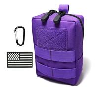 Molle Pouches, Tactical Molle Utility Pouch, Small Tactical Bag, Belt Pouch, Compact Water-Resistant EDC Pouch with Carabiners (Purple)