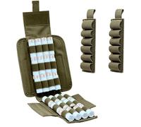 MOLLE Shotgun Shot Shell Holder 25 Rounds, Tactical Quick Access Pouch for 12 G, Nylon Accessory Bag for Belt Waistband Mag(Green)