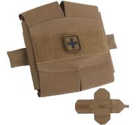 MOLLE Tactical Medical Pouch with Fold-Out Insert, Tourniquet Holder and Hook-and-Loop Patch Panel, IFAK First Aid Pouch for Plate Carriers and Battle Belts(Brown)