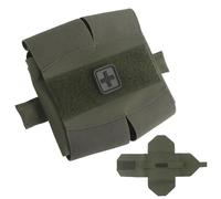 MOLLE Tactical Medical Pouch with Fold-Out Insert, Tourniquet Holder and Hook-and-Loop Patch Panel, IFAK First Aid Pouch for Plate Carriers and Battle Belts(Green)