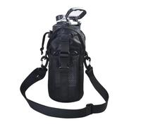 Molle Water Bottle Holder for 60oz Bottles - Carry, Protect and Insulate Your Flask with Military Grade Carrier an Adjustable Shoulder Strap. (Black)(Black)