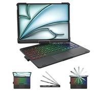 Mollenmell IPad Keyboard Case with 7 Modes, RGB Backlit, Compatible with iPad Pro 11 2018-2022, iPad Air 11-inch 2024