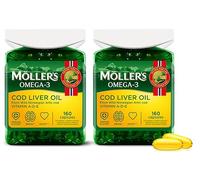 Moller’s ® | Cod Liver Oil Capsules | Omega 3 Fatty Acids DHA & EPA, Contains Vitamin A, D & E, Supports Immune System, Heart Function, Brain Function & Vision | 320 Units
