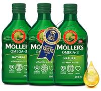 Moller’s ® | Omega 3 Cod Liver Oil | Omega-3 Dietary Supplements with EPA, DHA, Vitamin A, D and E | Superior Taste Award | Pure & Natural cod Liver Oil | 166 Year Old Brand | Neutral | 250 ml x 3
