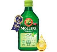 MOLLERS APPLE 250 ml Moller's Fish Cod Liver Oil OMEGA 3 Vit E+D3 600IU Tran .