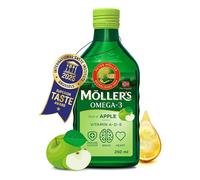 Mollers Omega 3 Cod Liver Oil, Vitamin A, D and E Apple , 250 ml