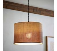 Mollie Ombre Natural Bamboo Drum EasyFit Ceiling Pendant Lamp Shade ValueLights Brown One Size