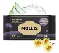 MOLLIS Moist Toilet Tissue Fragrance-free, Witch Hazel Wipes, 60 Count