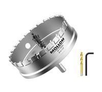 Mollom (115mm | 4-1/2") Heavy Duty Carbide Hole Saw with 2 Pilot Drill Bits, Hole Cutter cuts Stainless Steel, mild Steel, Iron, Copper, Brass, Plastic