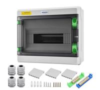 Mollom 12 Way HA Series Power Distribution Box with Bus Bars and Din Rail for Miniature Circuit Breaker MCB,Waterproof IP66,Solar Power Distribution Panel for Indoor and Outdoor Use