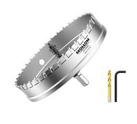 Mollom (170mm | 6-11/16'') Heavy Duty Carbide Hole Saw with 2 Pilot Drill Bits, Hole Cutter cuts Stainless Steel, mild Steel, Iron, Copper, Brass, Plastic
