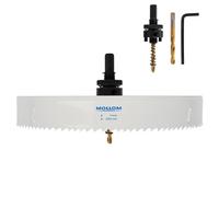 Mollom (228.5mm | 9") HSS M42 with 8% cobalt BI-Metal Hole Saw with 2 Pilot Drill Bits & Arbor Smooth Cutting for PVC,Drywall,Wood,Plastic,Gypsum Board,Rubber