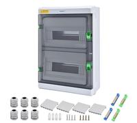 Mollom 24 Way HA Series Power Distribution Box with Bus Bars and Din Rail for Miniature Circuit Breaker MCB,Waterproof IP66,Solar Power Distribution Panel for Indoor and Outdoor Use