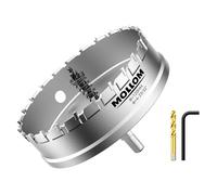 Mollom 4-23/32" (120mm) Heavy Duty Carbide Hole Saw with 2 Pilot Bits