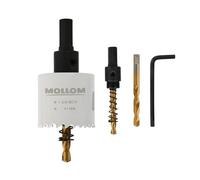 Mollom (41mm | 1-5/8") HSS M42 with 8% cobalt BI-Metal Hole Saw with 2 Pilot Drill Bits & Arbor Smooth Cutting for PVC,Drywall,Wood,Plastic,Gypsum Board,Rubber