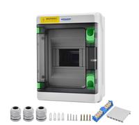 Mollom 5 Way HA Series Power Distribution Box with Bus Bars and Din Rail for Miniature Circuit Breaker MCB,Waterproof IP66,Solar Power Distribution Panel for Indoor and Outdoor Use