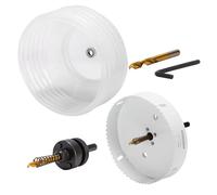 Mollom 6-1/4" (159mm) HSS M42 8% Cobalt Bi-Metal Hole Saw with Dust Bowl | For Recessed Lights Can Lights, 2 Pilot Drill Bits & Mandrel Cutting for PVC,Drywall,Wood,Plastic,Gypsum Board,Metal