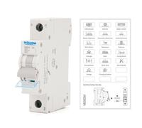 MOLLOM AC 1 Pole Miniature Circuit Breaker, 110V-240V 20Amps, C20 Scene Visualization Custom MCB Thermal Magnetic Trip, 6KA Breaking Capacity for Solar AC System, Home Use, RVs