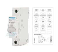 MOLLOM DC 1 Pole Miniature Circuit Breaker, 250V 25Amps, C25 Scene Visualization Custom MCB Thermal Magnetic Trip, 6KA Breaking Capacity DC Disconnect Switch for Solar PV System