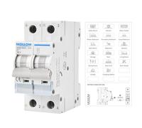 MOLLOM DC 2 Pole Miniature Circuit Breaker,400V 10A, C10 Scene Visualization Custom MCB Thermal Magnetic Trip, 6KA Breaking Capacity DC Disconnect Switch for Solar Photovoltaic System