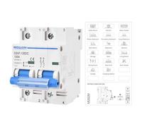 MOLLOM DC 2 Pole Miniature Circuit Breaker,400V 120A, C120 Scene Visualization Custom MCB Thermal Magnetic Trip, 6KA Breaking Capacity DC Disconnect Switch for Solar Photovoltaic System