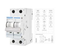 MOLLOM DC 2 Pole Miniature Circuit Breaker,400V 30A, C30 Scene Visualization Custom MCB Thermal Magnetic Trip, 6KA Breaking Capacity DC Disconnect Switch for Solar Photovoltaic System