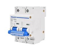 MOLLOM DC 2 Pole Miniature Circuit Breaker, 500V 100Amps, Scene Visualization Custom MCB Thermal Magnetic Trip, 6KA Breaking Capacity DC Disconnect Switch for Solar Photovoltaic System
