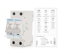 MOLLOM DC 2 Pole Miniature Circuit Breaker, 500V 50Amps, C50 Scene Visualization Custom MCB Thermal Magnetic Trip, 6KA Breaking Capacity DC Disconnect Switch for Solar Photovoltaic System