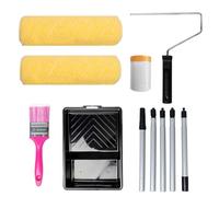Mollor Paint Roller Kit, 6-Piece 9 Inch Paint Roller Kit with High-Density Foam Paint Rollers, Microfiber Paint Rollers, Paint Tray for Painting Cabinets, Doors, Craft Work