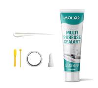 Mollor White Silicone Caulk Bathroom, Bathroom Caulk for Kitchen & Bathroom, Shower, Countertops, White Caulking Silicone Waterproof, Long-Lasting, Shrink & Crack Proof - 150g