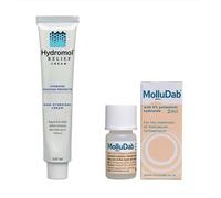 Molludab Molluscum Solution 2 ml X Hydromol Relief Cream 100 ml | Molluscum Contagiosum Treatment and Itch Relief Cream