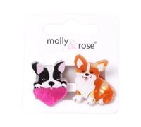 Molly And Rose Card Of 2 Dog Shaped Mini Clamps