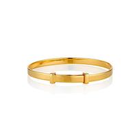 Molly Brown London 18ct Gold Plated Signature Baby Bangle, Expandable Christening Bangle, Personalised Baby Jewellery Keepsake Gift